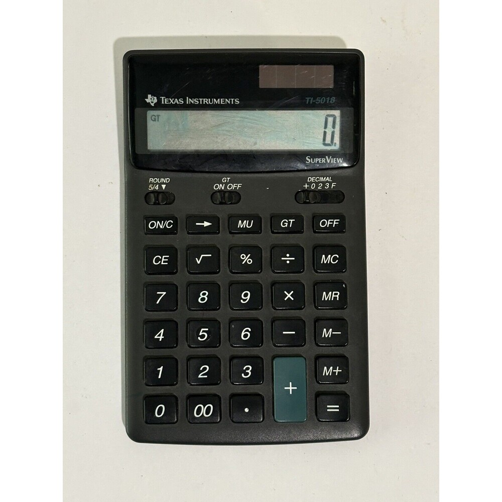 Texas Instruments TI-5018 Super View Calculator Black Tested & Working